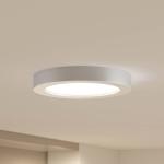 Prios LED stropné svietidlo Edwina, strieborné, 25 cm, CCT, IP44