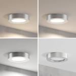 Prios LED stropné svietidlo Edwina, strieborné, 18 cm, CCT, IP44