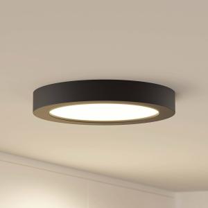 Prios LED stropné svietidlo Edwina, čierne, 25 cm, CCT, IP44