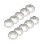 Prios LED stropné svietidlo Edwina, strieborné, 12 cm, sada 10 ks