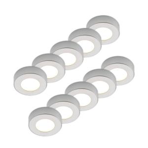 Prios LED stropné svietidlo Edwina, strieborné, 12 cm, sada 10 ks