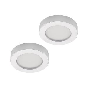 Prios LED stropné svietidlo Edwina, strieborné, 18 cm, sada 2 ks