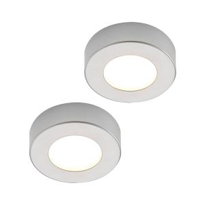 Prios LED stropné svietidlo Edwina, strieborné, 12 cm, sada 2 ks