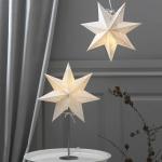 Stolná lampa Bobo, biela, papierová hviezda, výška 51 cm, E14