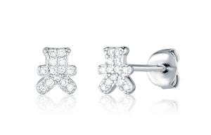 JVD Strieborné náušnice Medvedíky so zirkónmi SVLE2854X61BI00