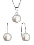Evolution Group Sada strieborných šperkov s pravými perlami 29081.1 (náušnice, retiazka, prívesok)