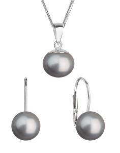 Evolution Group Sada strieborných šperkov s pravými perlami 29081.3 grey (náušnice, retiazka, prívesok)