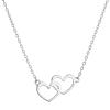 Evolution Group Strieborný náhrdelník Prepojené srdiečka 62008