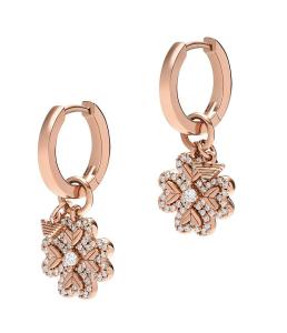 Emporio Armani Pozlátené náušnice 2v1 Štvorlístok so zirkónmi EG3610221