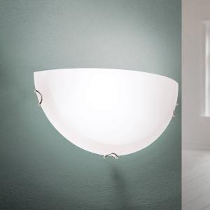 Nástenné svietidlo Agada, opálové sklo, chróm, polkruhové