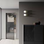 Nástenné svietidlo Fabbian Comet, antracit, kov, sklo, G9