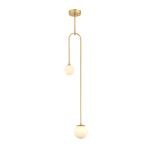 Závesné svietidlo AV-1897-2BSA 2 sklenené gule, zlatá farba