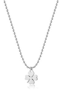 S`Agapõ Obľúbený oceľový náhrdelník so štvorlístkom Smile SSM005