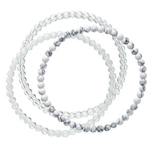 Evolution Group Elegantný set korálkových náramkov 43043.3 biely