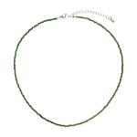 Evolution Group Oceľový náhrdelník so zelenými korálkami 42012.3 green