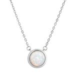 Evolution Group Pôvabný náhrdelník so syntetickým opálom 12065.1 white