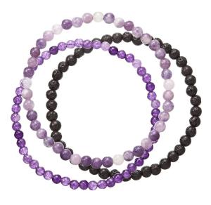 Evolution Group Set korálkových náramkov z minerálnych kameňov 43043.3 fialový