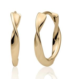 Sparkling Jewels Krútené náušnice z pozláteného striebra EAG28