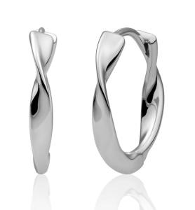 Sparkling Jewels Krútené strieborné náušnice EAS28