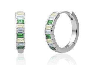 Sparkling Jewels Strieborné náušnice s farebnými kubickými zirkónmi EAS23-CZ03