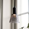 PR Home závesná lampa Tilda, dymovo sivá, Ø 12,5 cm, sklenená zástrčka