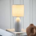PR Home Stolná lampa Uno, svetlo sivá, výška 47 cm, textil/keramika
