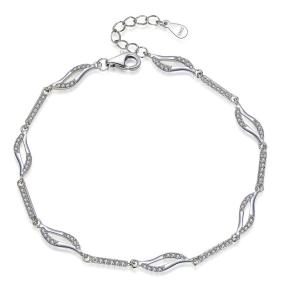 MOISS Elegantný strieborný náramok s kubickými zirkónmi B0000738