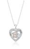 MOISS Strieborný náhrdelník Srdce so zirkónmi a perlou ETERNITY NP000146