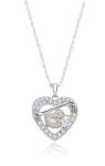 MOISS Strieborný náhrdelník Srdce so zirkónmi a perlou ETERNITY NP000146