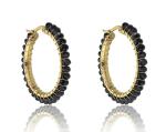 Marc Malone Štýlové pozlátené kruhy Elena Black Earrings MCE23028G