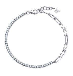 MOISS Módny strieborný náramok s kubickými zirkónmi B0001493