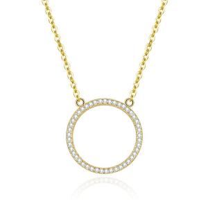 MOISS Štýlový pozlátený náhrdelník so zirkónmi N0000572