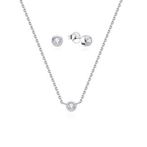MOISS Elegantná strieborná sada šperkov S0000484 (náhrdelník, náušnice)