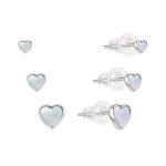 MOISS Strieborná sada srdiečkových náušníc E0004634