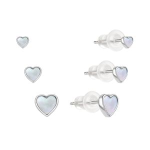 MOISS Strieborná sada srdiečkových náušníc E0004634