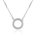 MOISS Oslnivý strieborný náhrdelník Kruh s kubickými zirkónmi N0000635