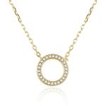 MOISS Pôvabný pozlátený náhrdelník Kruh so zirkónmi N0000606
