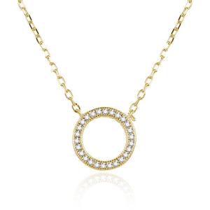 MOISS Pôvabný pozlátený náhrdelník Kruh so zirkónmi N0000606