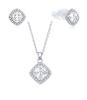 MOISS Strieborná sada blyštivých šperkov S0000689 (náhrdelník, náušnice)