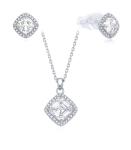 MOISS Strieborná sada blyštivých šperkov S0000689 (náhrdelník, náušnice)
