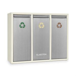 Klarstein Ordnungshütter 3, 45 l, krémovo-béžová, box na triedený odpad, 3 x 15 l