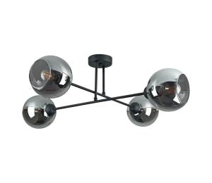 Keter Lighting Luster na tyči VASCO 4xE27/60W/230V čierna/dymová čierna