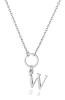 S`Agapõ Dámsky oceľový náhrdelník s písmenom W Happy SHAC86