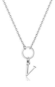 S`Agapõ Dámsky oceľový náhrdelník s písmenom V Happy SHAC85