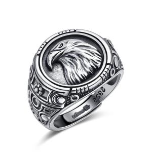 Diverse Pánsky strieborný nastaviteľný prsteň Orol DI0R0001