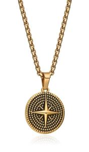 Diverse Pozlátený pánsky náhrdelník z ocele N1000504