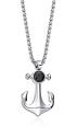 Diverse Oceľový pánsky náhrdelník so zirkónom Kotva N1000502