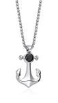Diverse Oceľový pánsky náhrdelník so zirkónom Kotva N1000502