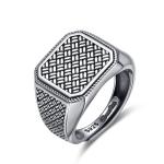 Diverse Štýlový strieborný nastaviteľný prsteň pre mužov DI0R0009