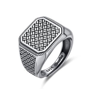 Diverse Štýlový strieborný nastaviteľný prsteň pre mužov DI0R0009